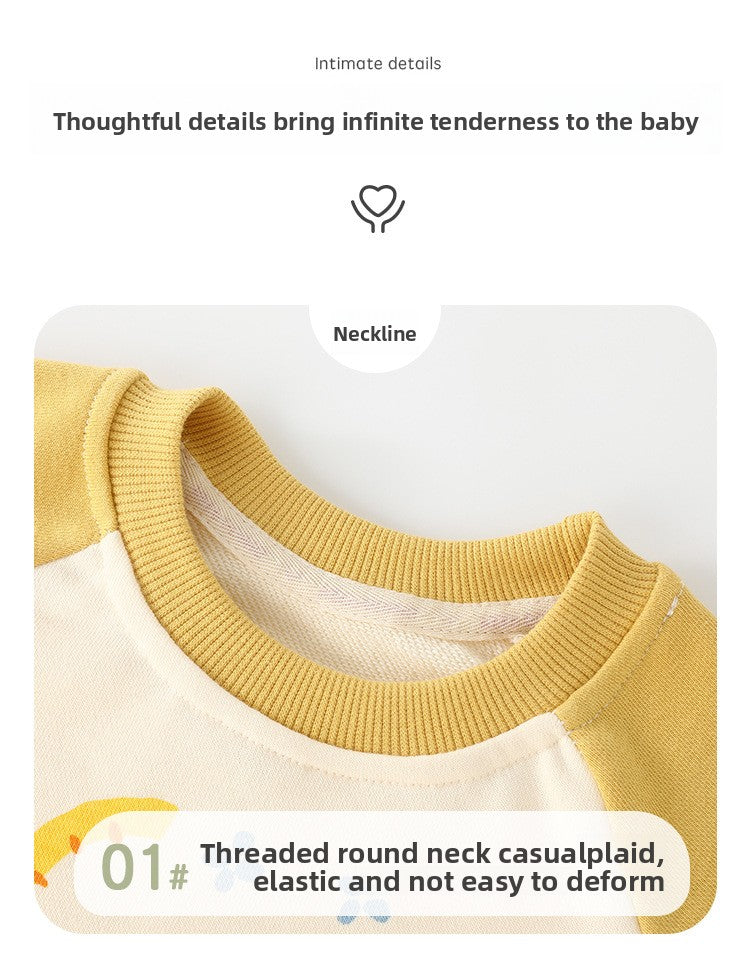 Spring and Autumn New Children's Long Sleeve Sweatshirt Toddler Base Shirt Boys and Girls Autumn Outfit Baby Top Infant Clothing Children's Wear