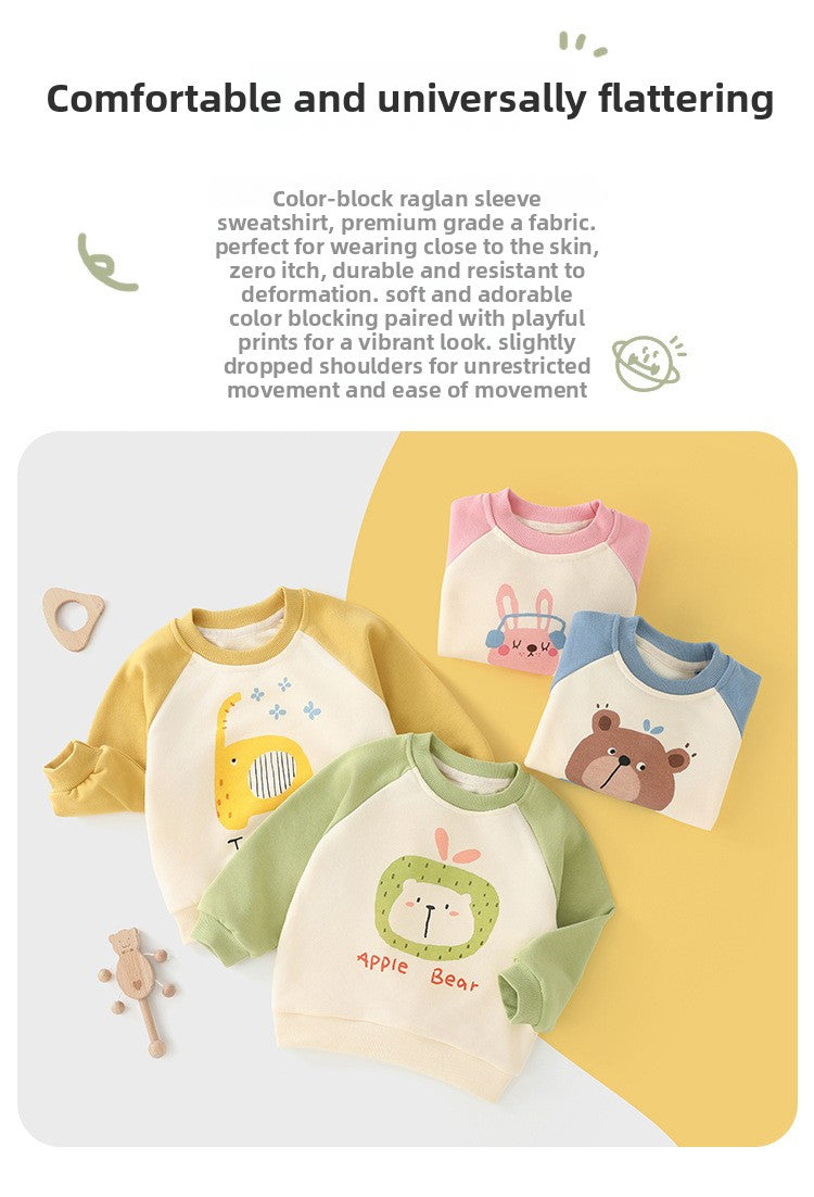 Spring and Autumn New Children's Long Sleeve Sweatshirt Toddler Base Shirt Boys and Girls Autumn Outfit Baby Top Infant Clothing Children's Wear