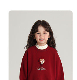 Pudding Haru Bear Plush Doll Children's Sweatshirt 2024 Autumn Winter New Fleece Thickened Girls' Cartoon Sweatshirt