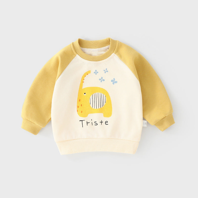 Spring and Autumn New Children's Long Sleeve Sweatshirt Toddler Base Shirt Boys and Girls Autumn Outfit Baby Top Infant Clothing Children's Wear