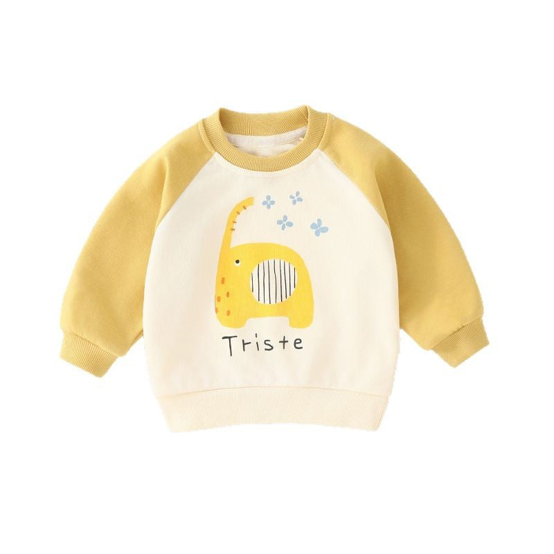 Spring and Autumn New Children's Long Sleeve Sweatshirt Toddler Base Shirt Boys and Girls Autumn Outfit Baby Top Infant Clothing Children's Wear